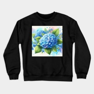 Blue Hydrangea Flowers Crewneck Sweatshirt